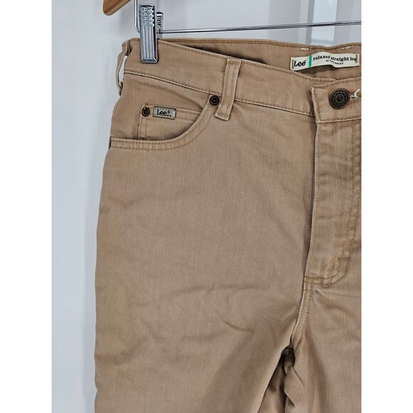 Lee Women's Tan Relaxed Straight Leg Mid Rise Casual Pant Size 10 M - Picture 2 of 5